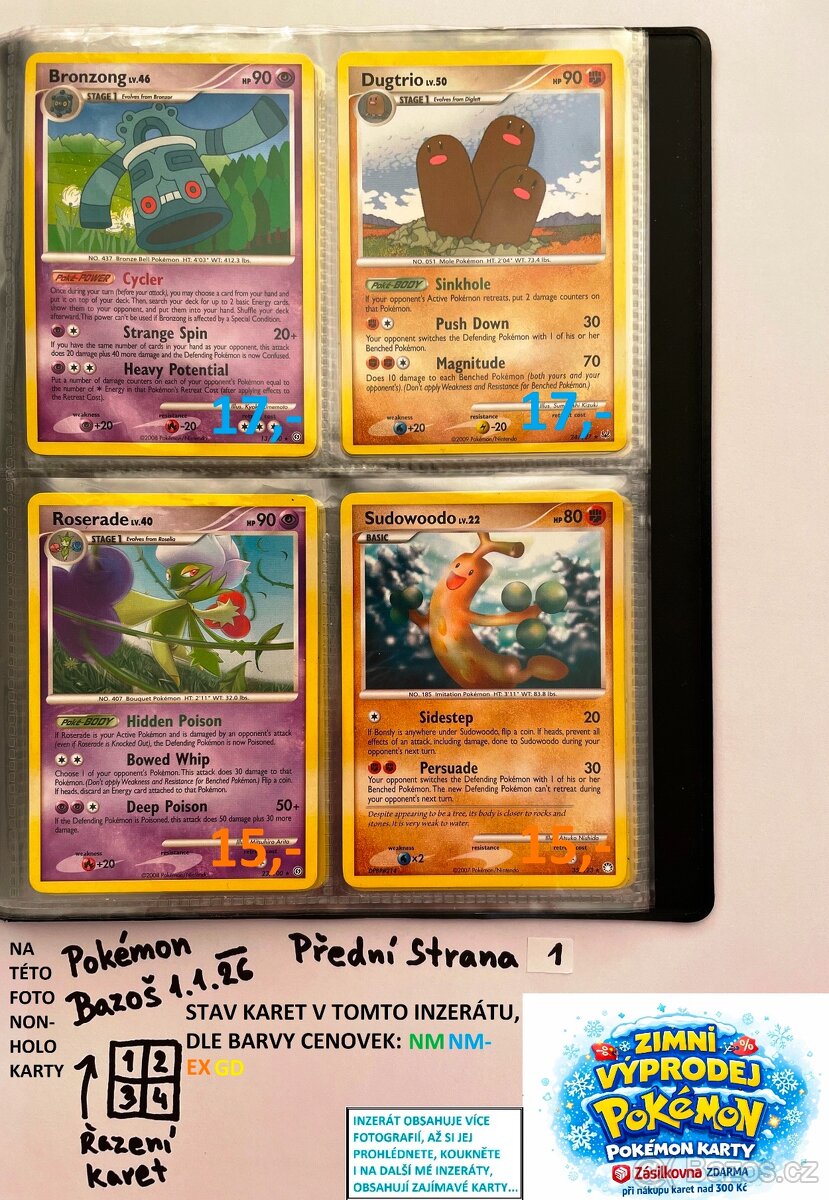 Kusové karty TCG Pokémon STARÉ PŘES 15LET (ORIGINÁL)