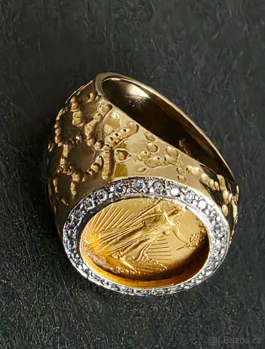 Zlatý prsten 22k/14k