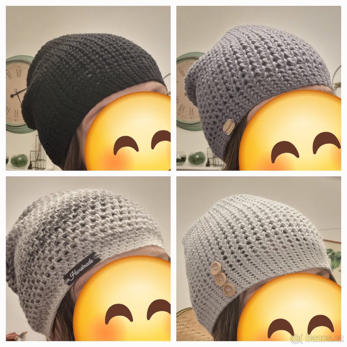 Homelesky čepice ručně háčkované