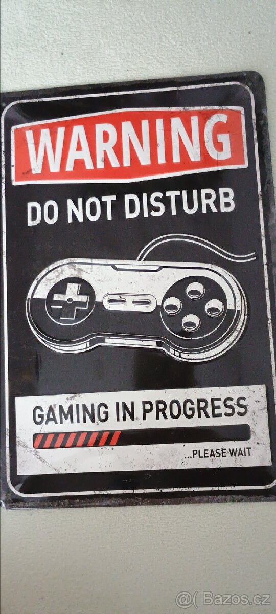 Gamer kovový plakát