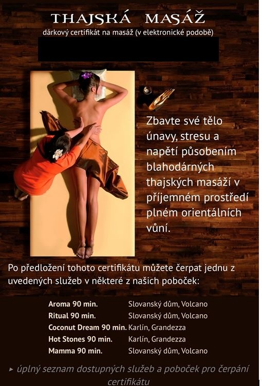 Sabai thajská masáž 90min