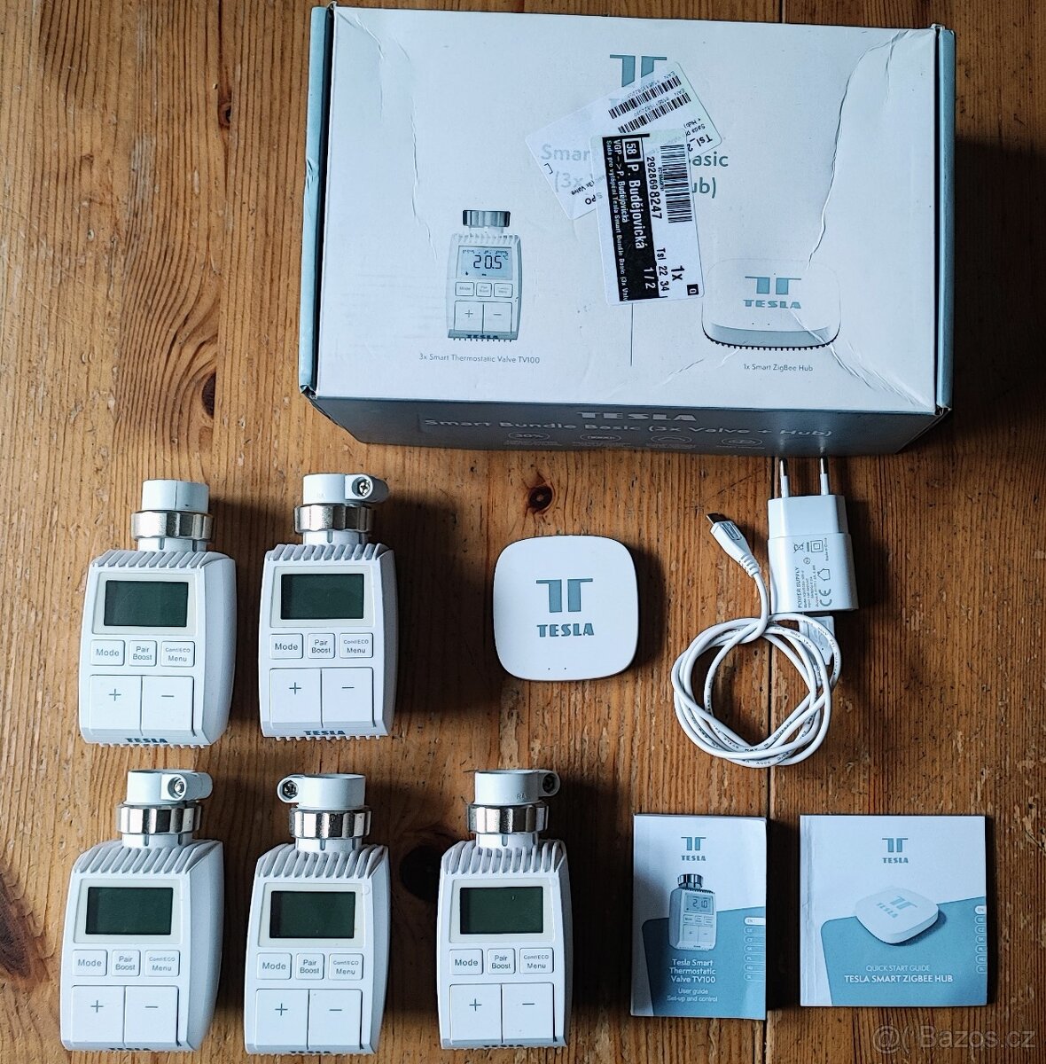 Termostatická hlavice Tesla Smart Valve TV100 - 5ks