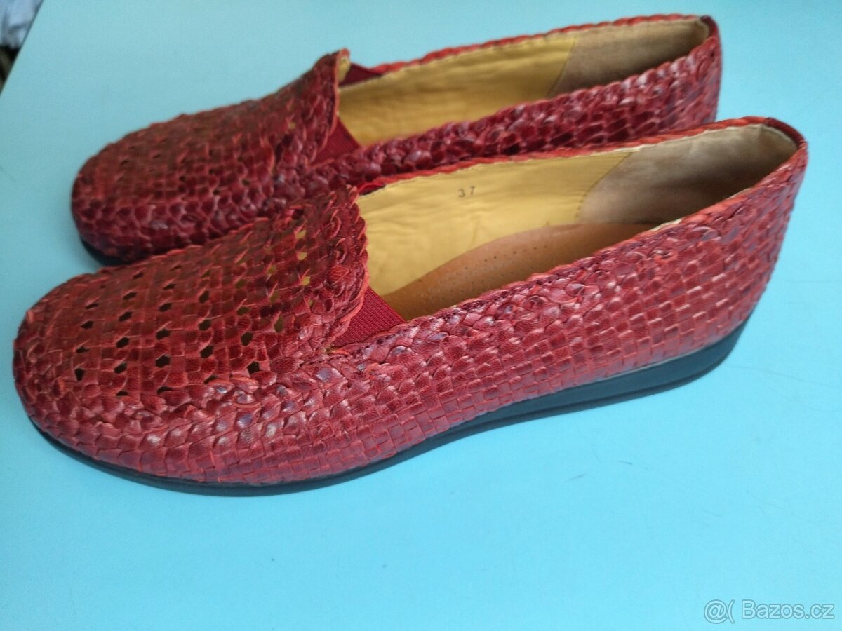 Mokasíny Peter Wagner Ladysko classic, vel.37,5 dámské bordó