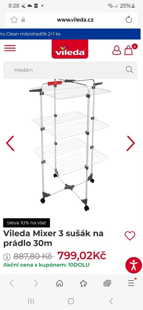 Prodám sušák na prádlo Vileda mixer 3