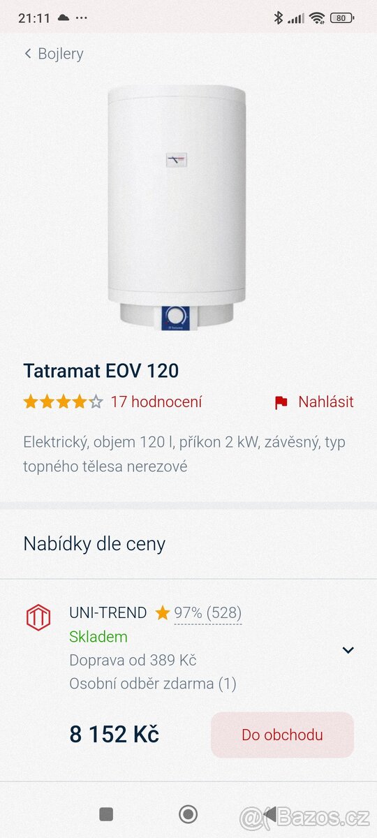 Bojler Tatramat Eov 120