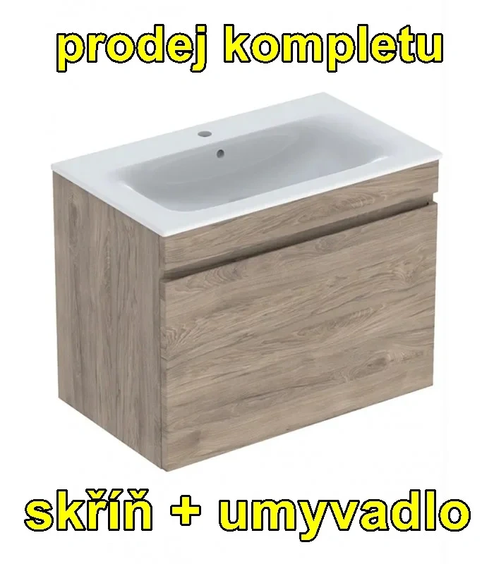 Geberit Renova Plan set 501.916.JR.1 dekor ořech 80 cm + umy