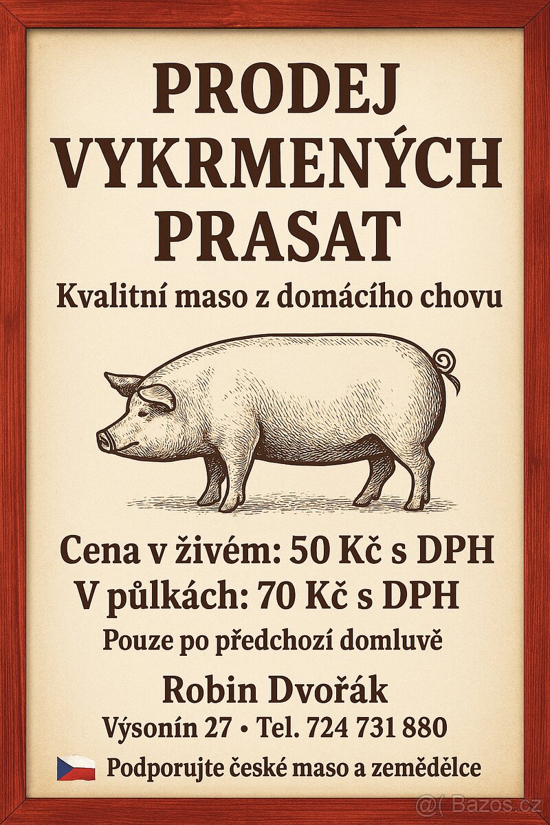 Prodáme vykrmené prase, prasata