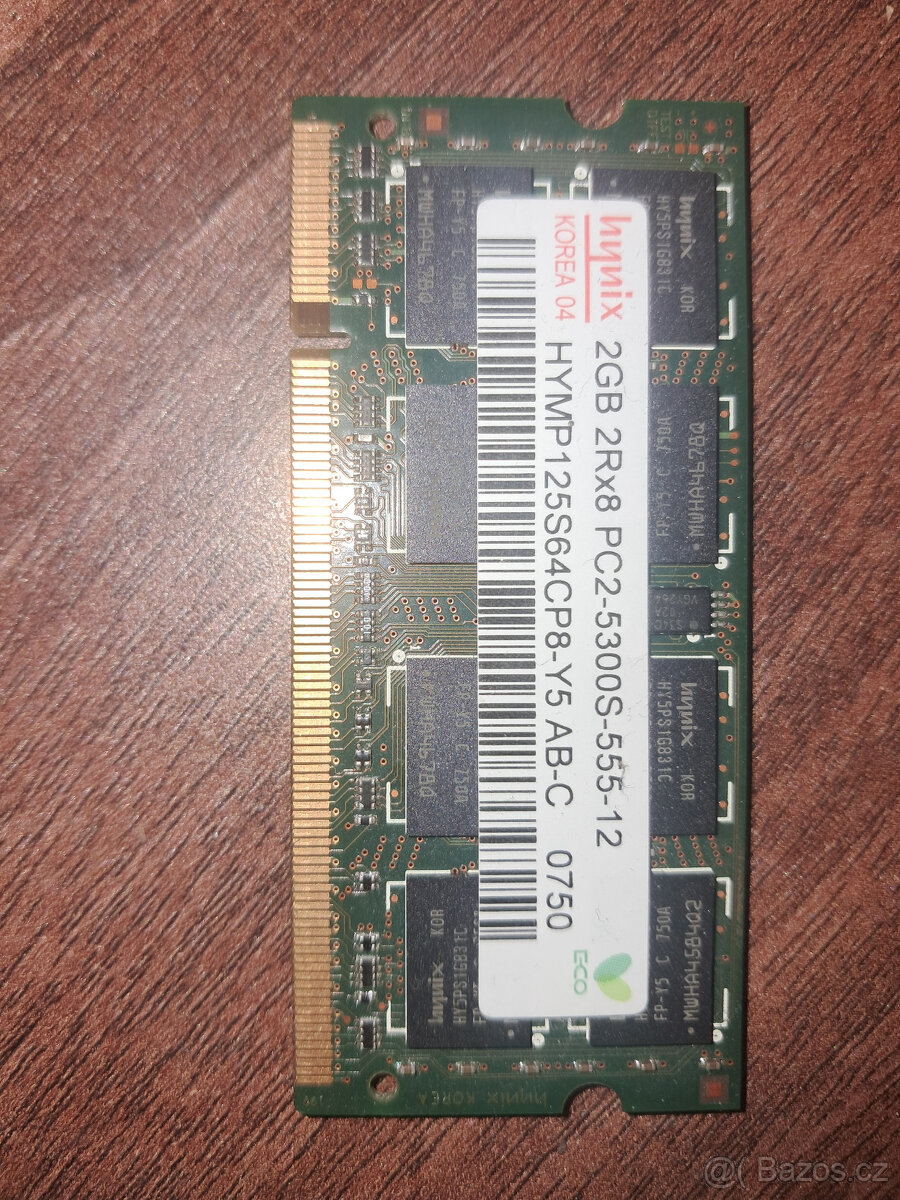Paměť RAM do NB Hynix 2GB 667 Mhz DDR2 - HYMP125S64CP8-Y5