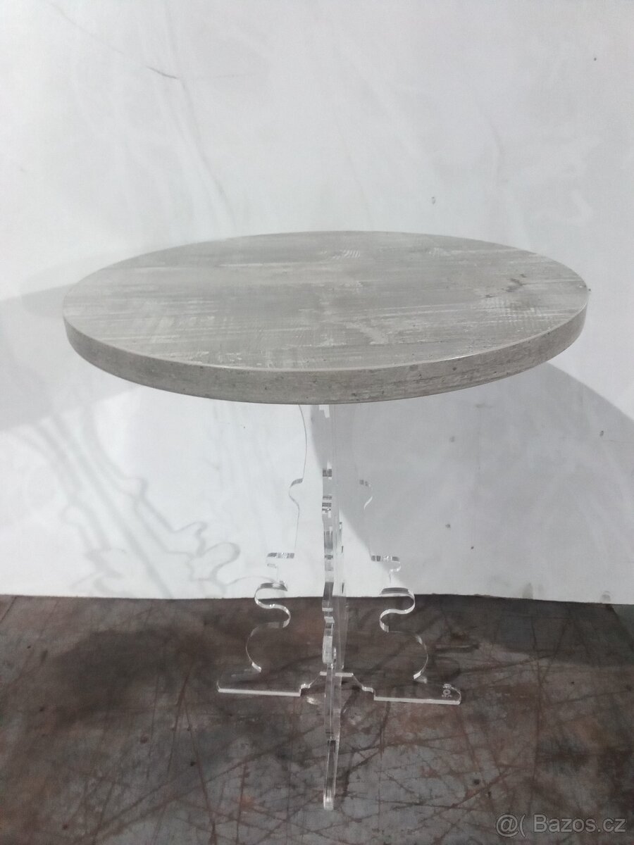 NOVÝ kulatý konferenční stolek z plexiskla IPLEX nepoužité,