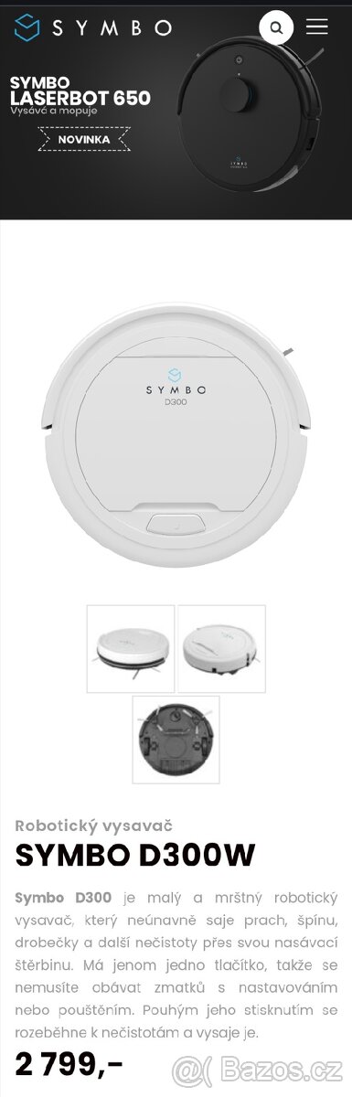 ROBOTICKÝ VYSAVAČ SYMBOD30OwW