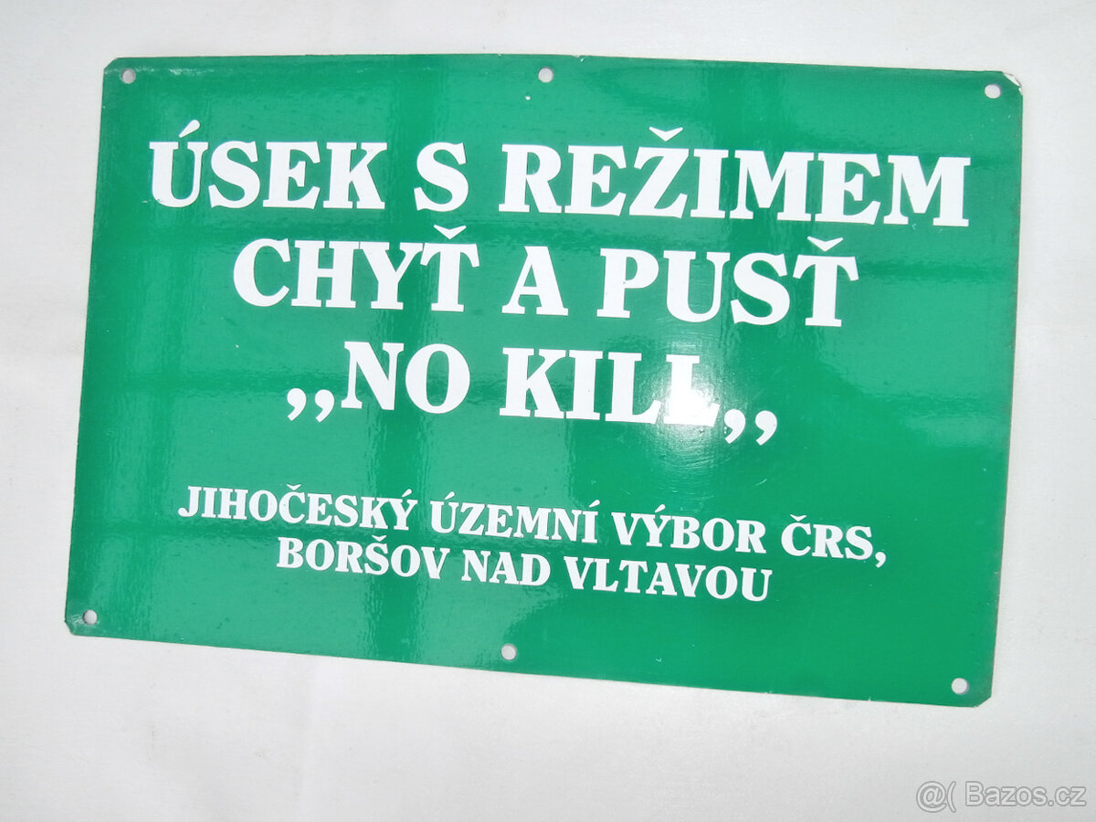 Cedule tabulka kovová rybářská za včetně poštovného 300 kč