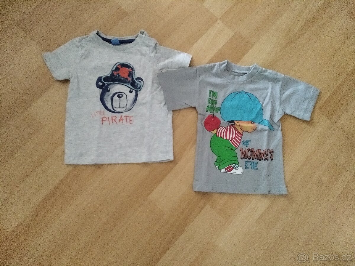 Dvě bavlněná trika s krátkým rukávem vel. 92