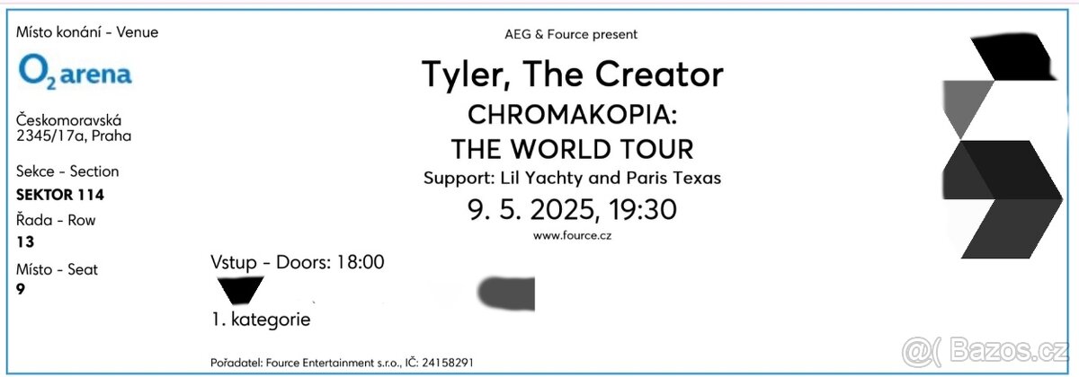 Tyler The Creator, sezeni 114 sektor Praha O2 09.05.2025