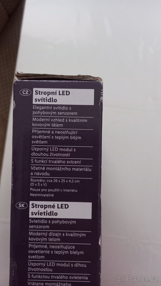 Stropní světlo s pohybovým čidlem