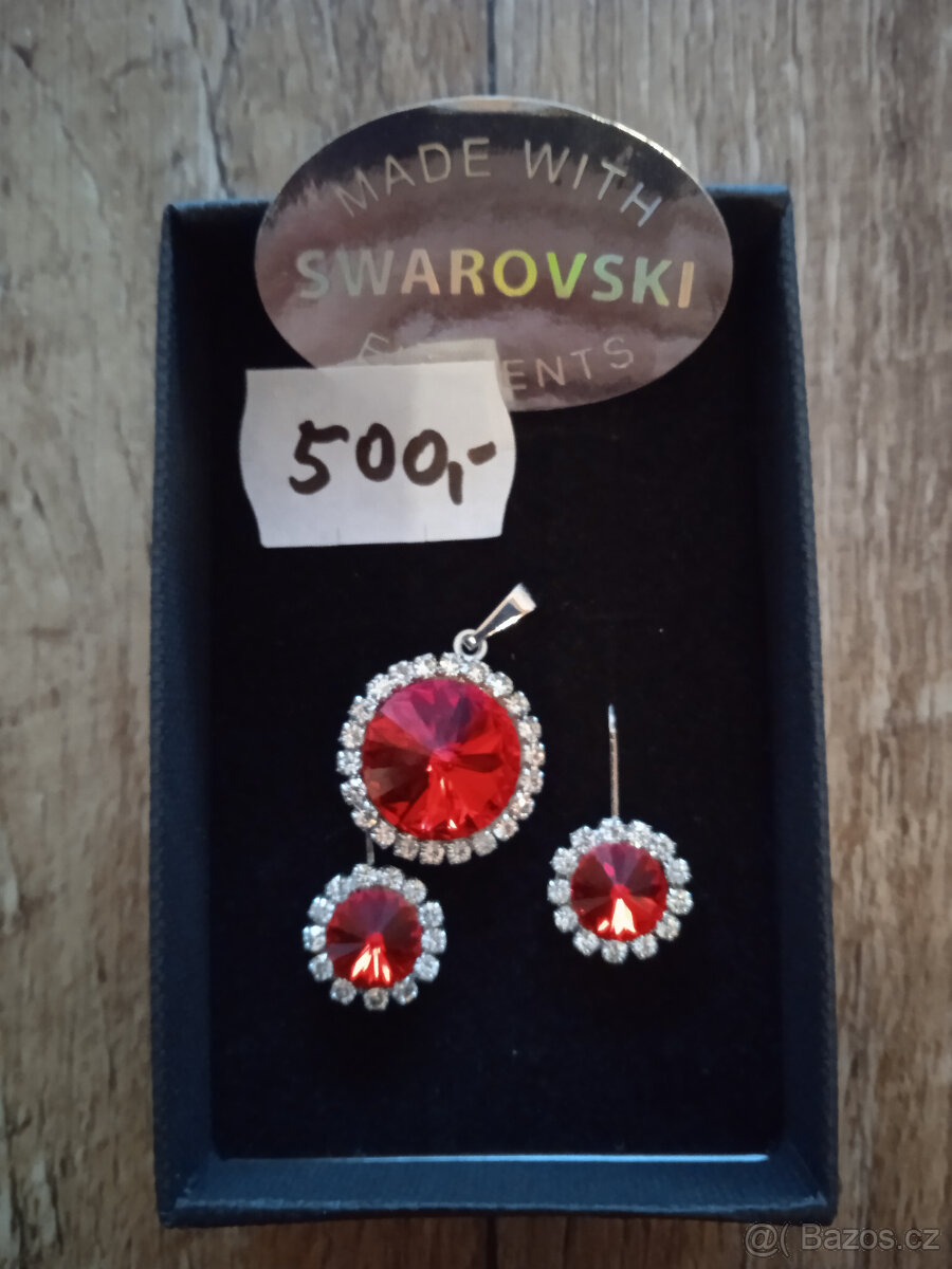 Sada swarovski - červený rubín