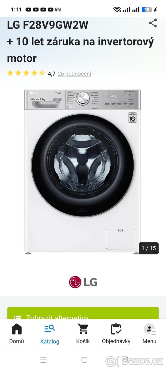 LG 8.5kg záruka