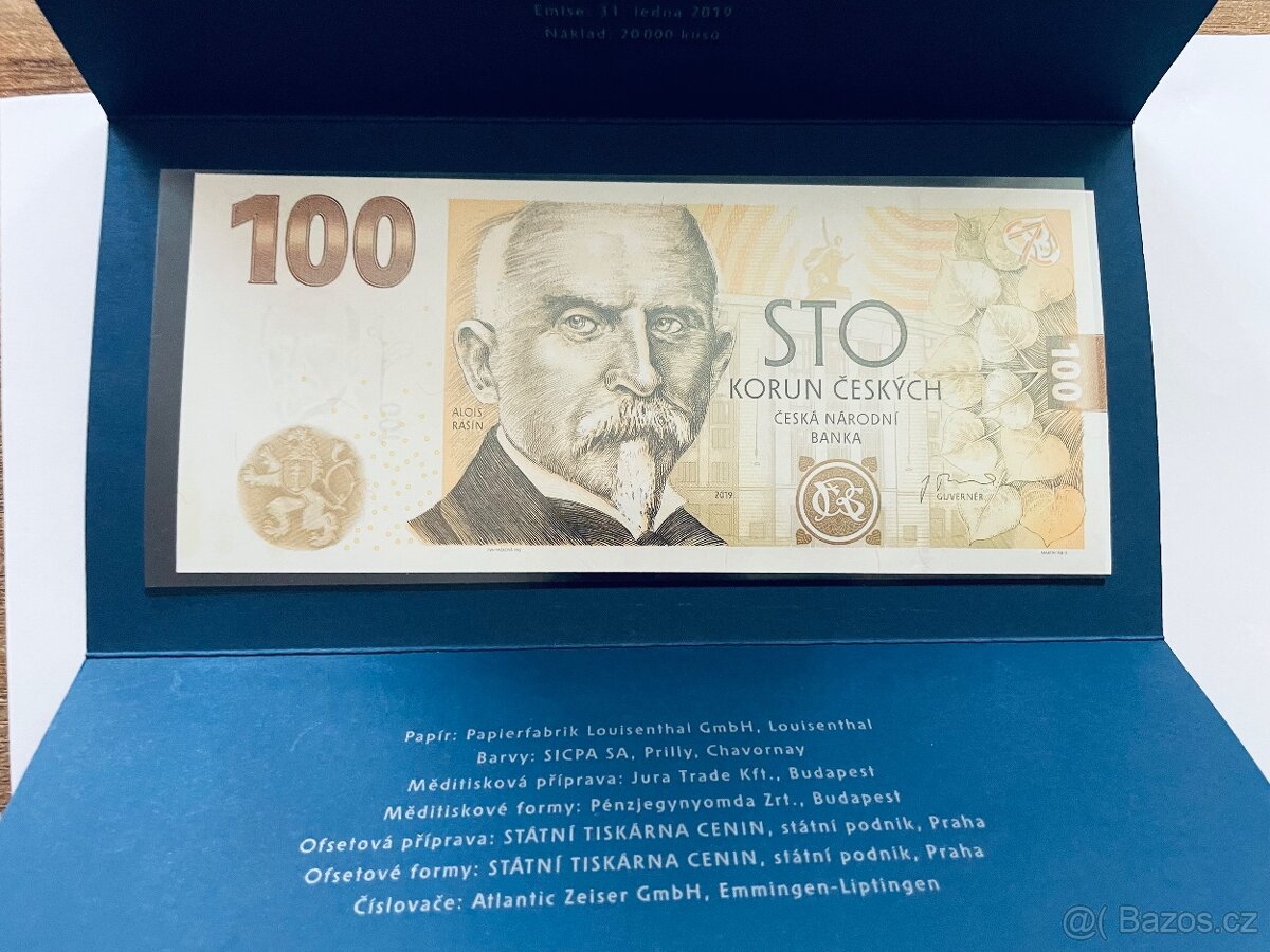 Tři pamětní bankovky Rašín a Engliš