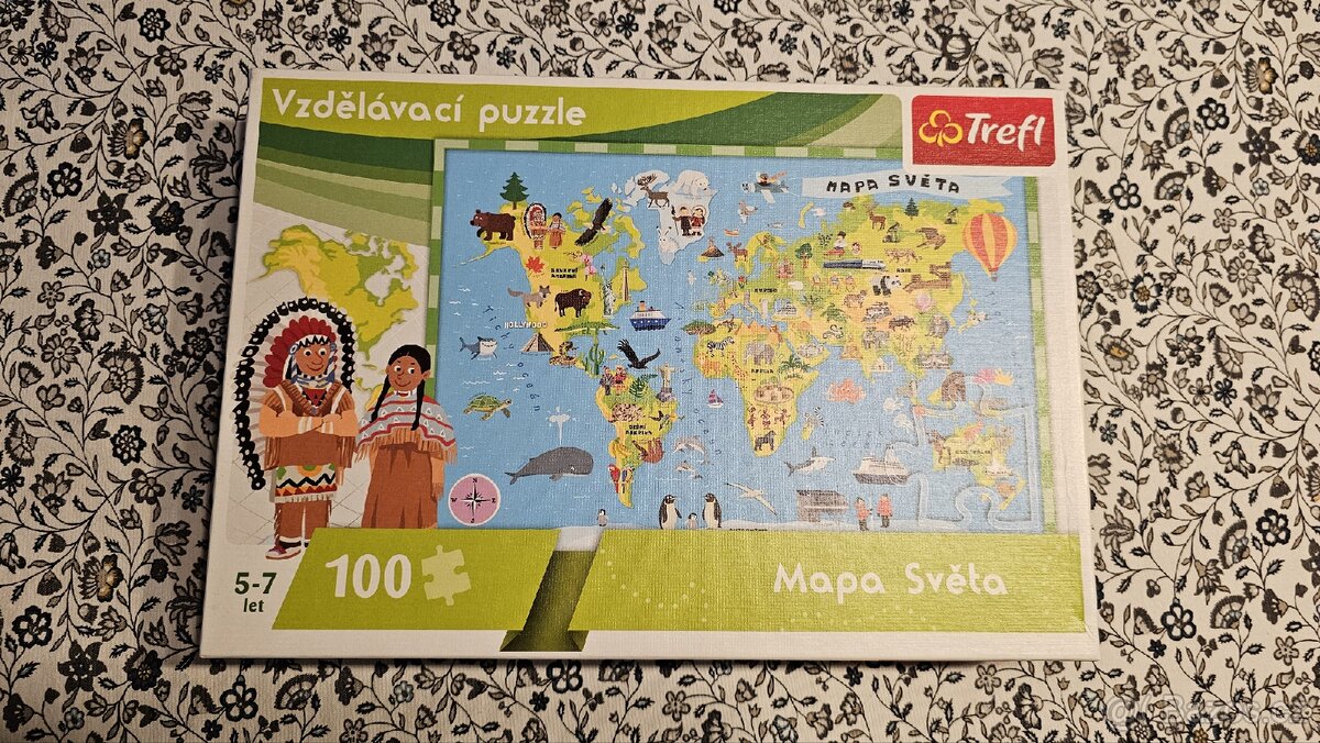 Puzzle Trefl mapa světa 100 dílků