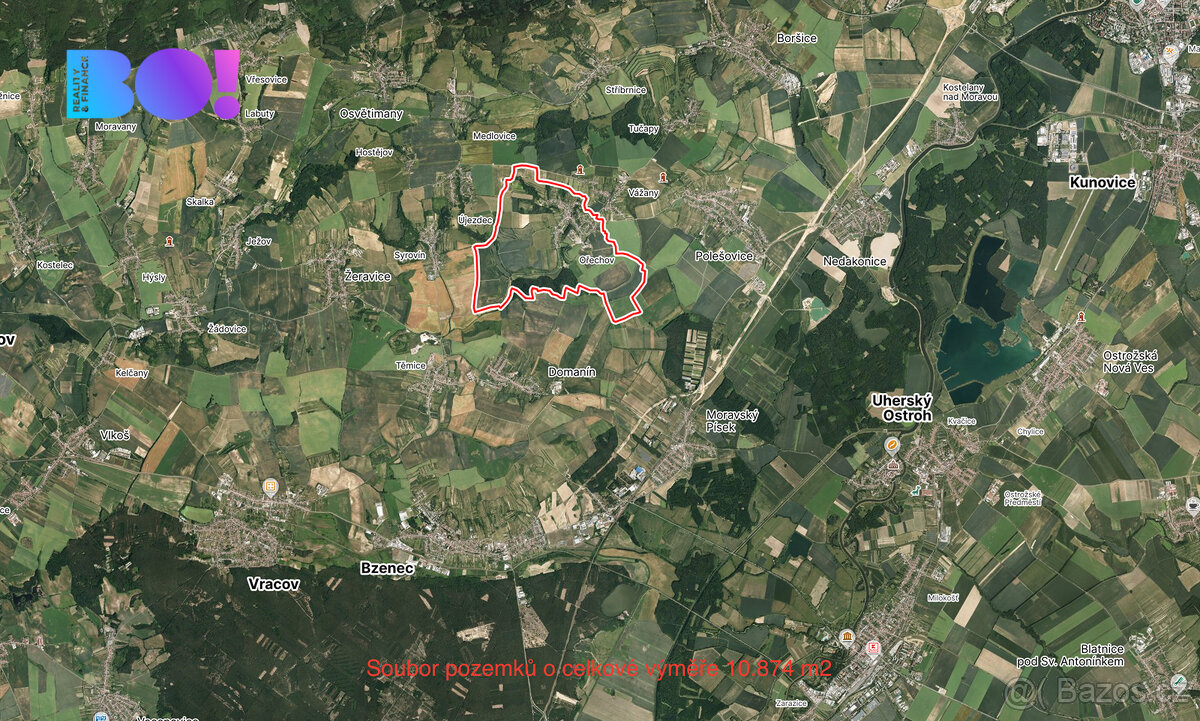 Prodej pole, 10874 m², Ořechov