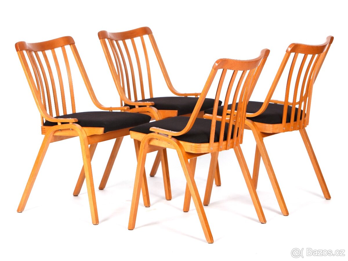 Jídelní židle TON Holešov, perfektní stav, 4 kusy.