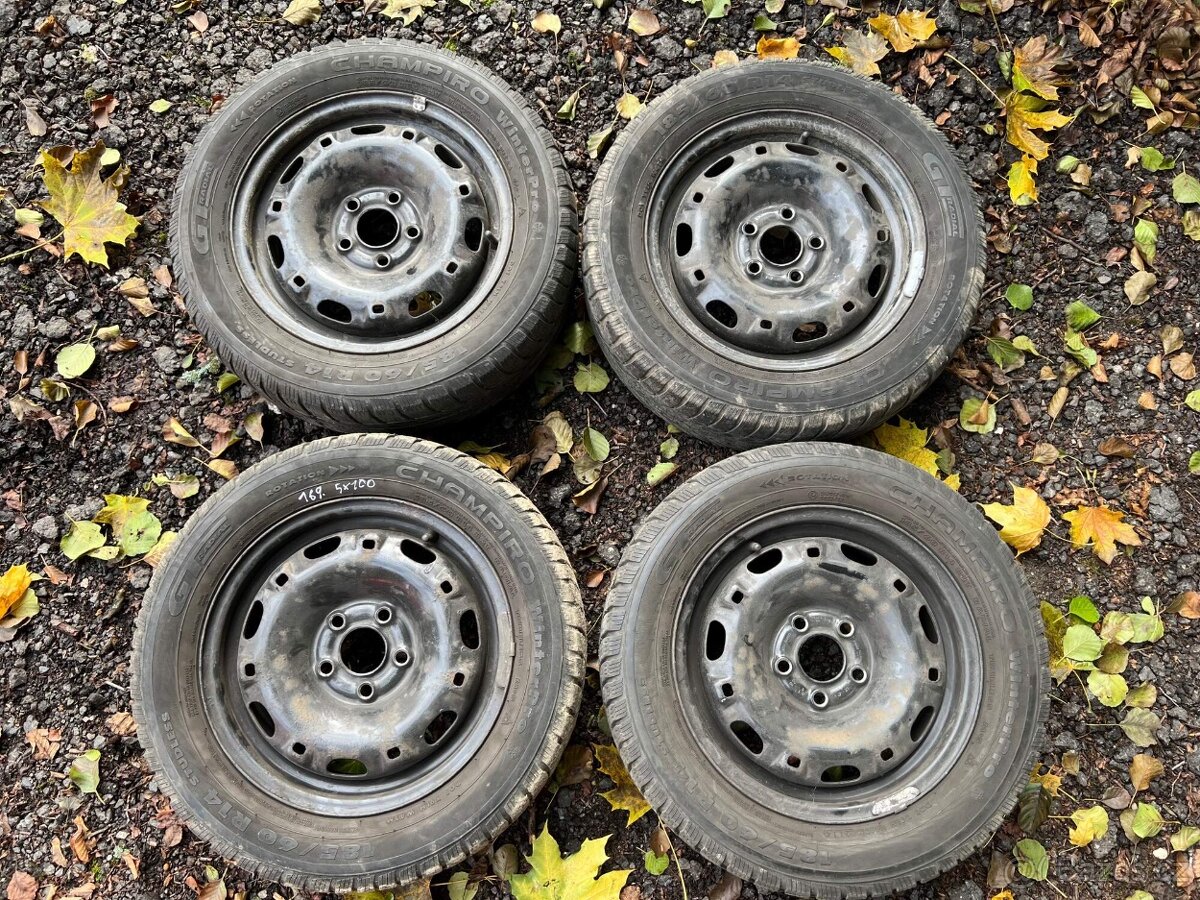 169. sada zimní kola 185/60 r14 5x100 VW Škoda