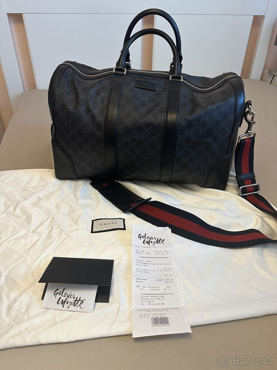 Taška Gucci GG černá víkendovka Unisex