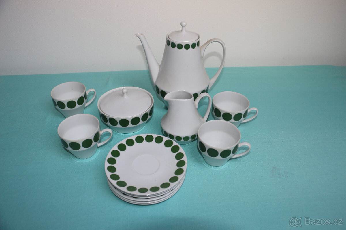 SET KONVICE, DŽBÁNEK, CUKŘENKA, 4 ŠÁLKY A 6 PODŠÁLKŮ