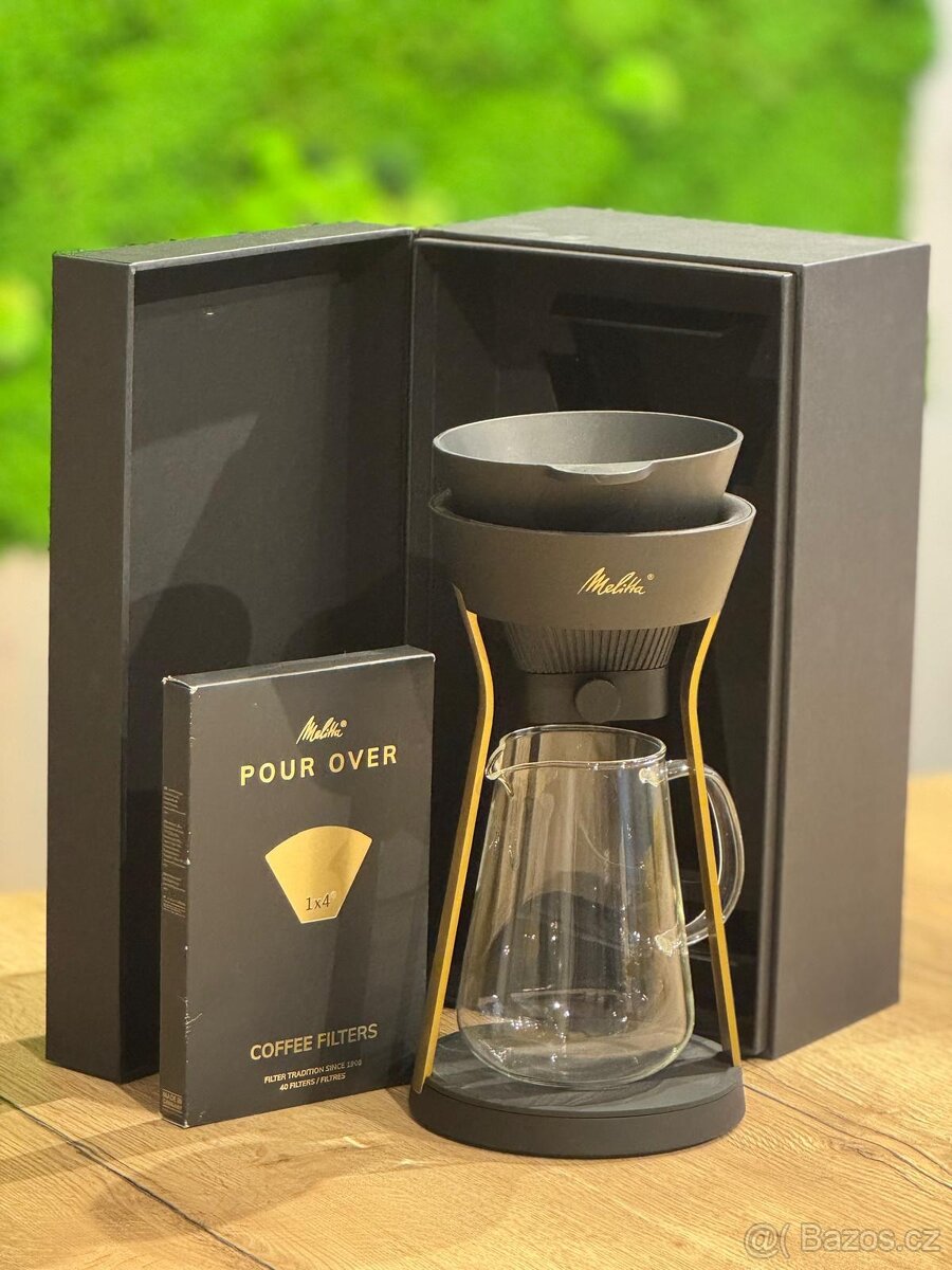 Kávový překapávací set Melitta Amano černo-zlatý