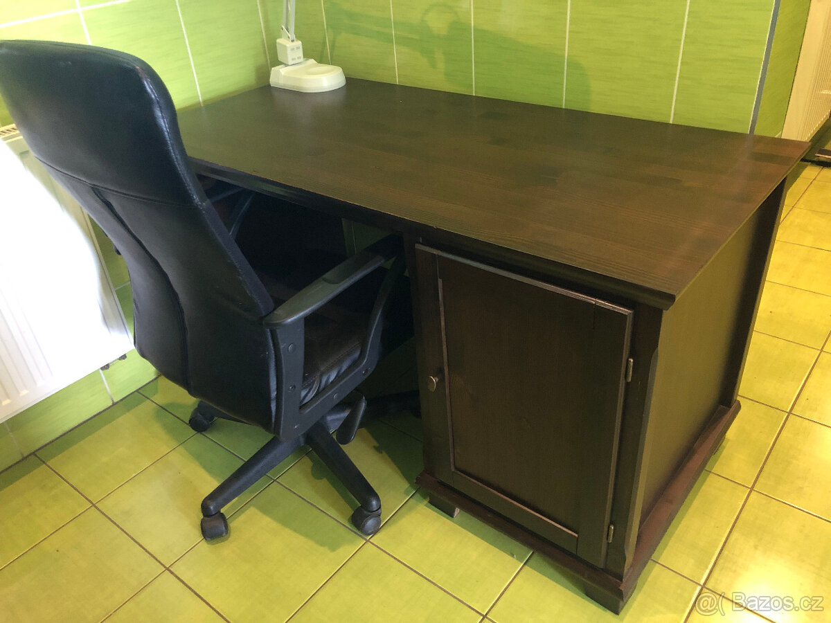 Kancelářský psací stůl IKEA Hemnes,pracov.plocha,židle,lampa