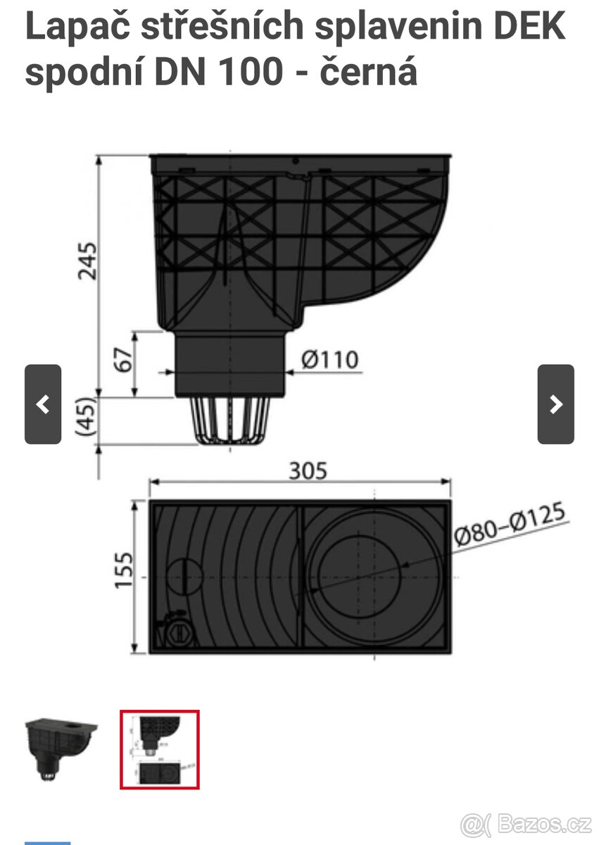 Lapač střešních splavenin