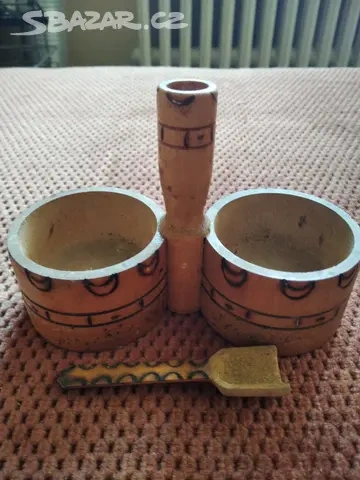 SŮL A PEPŘ, PÁRÁTKA + lžička - dřevo.