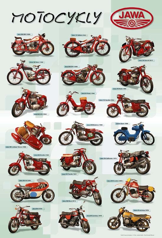 Motocykly Jawa reklamní plakát