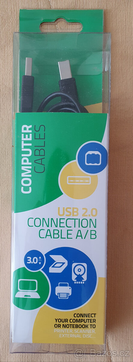 nový propojovací kabel USB 2.0 3m