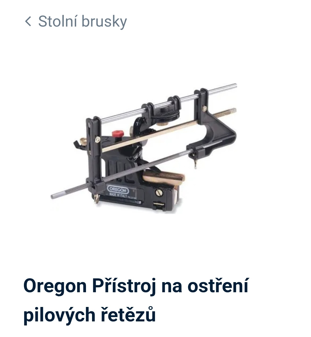 Nástroj na přesné broušení pilových řetězů