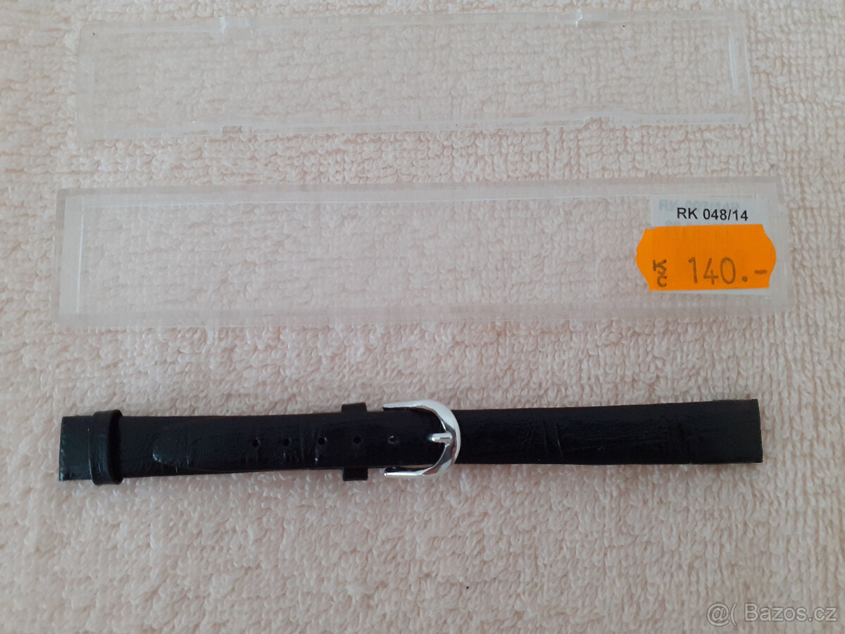 Retro nový kožený dámský černý řemínek k hodinkám