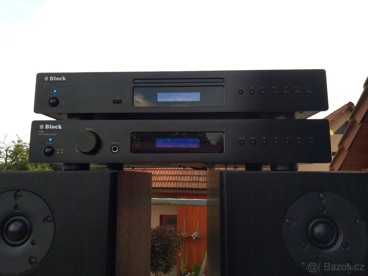 Block zesilovač a CD přehrávač