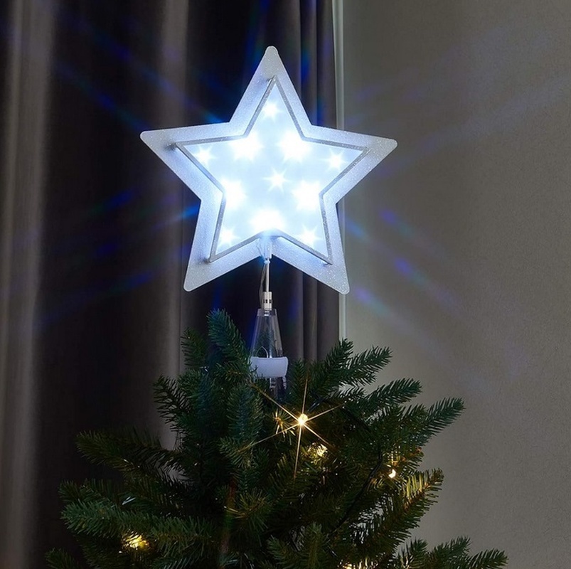 LED hvězda na vánoční stromeček 27 cm