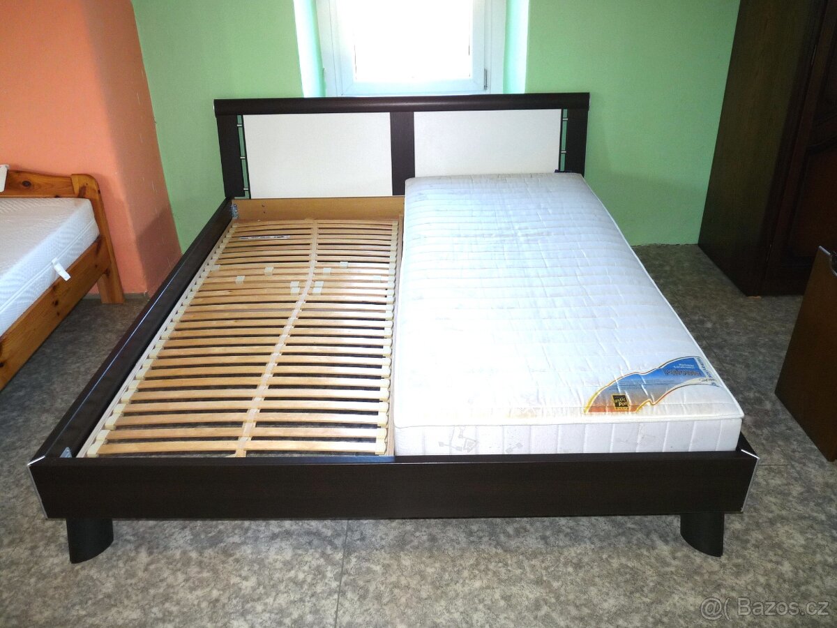 stylová manželská postel dvoulůžko+2x rošty