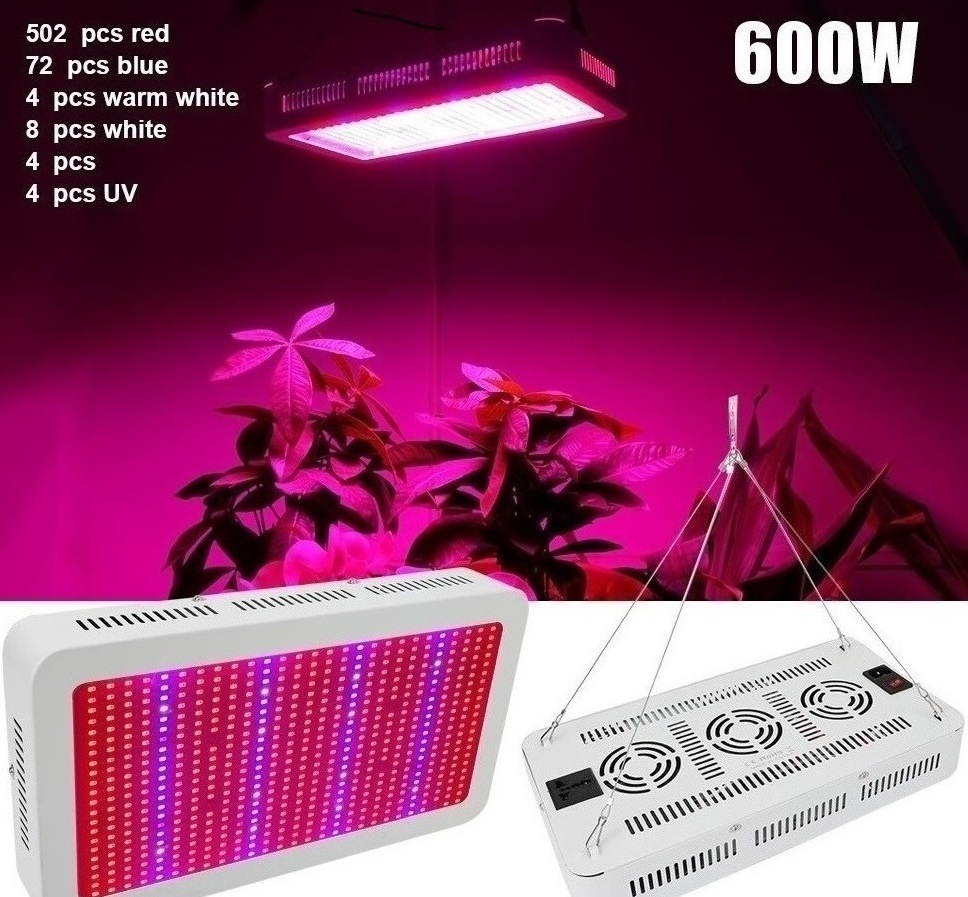 600W LED Grow Light Full Spectrum Red + Blue + White + UV