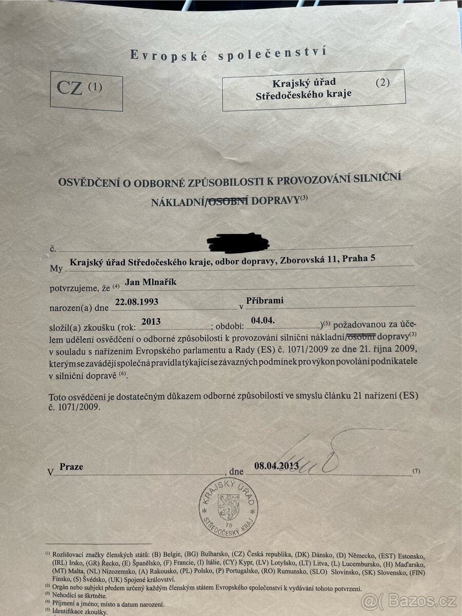 Odborná způsobilost - doprava
