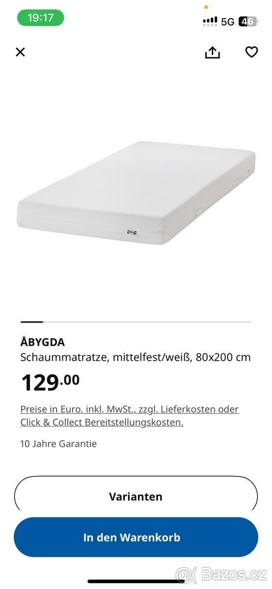 Matrace 80x200 Ikea