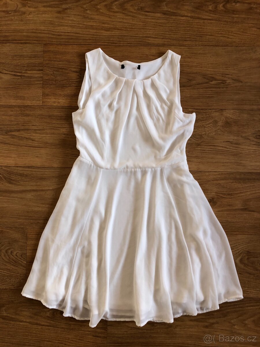 Bílé dámské šifónové dámské šaty