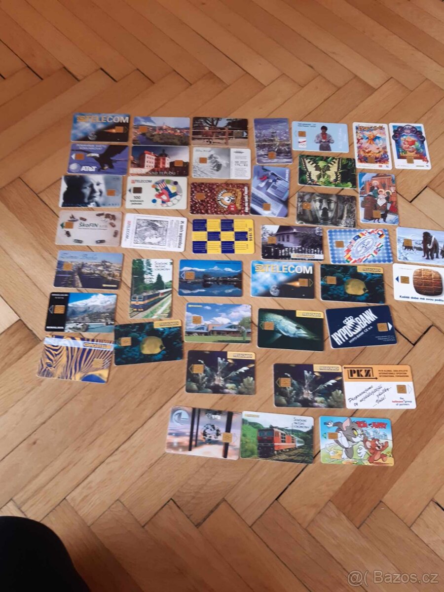 telefonní kart - 40 kusů 90. léta 20. století