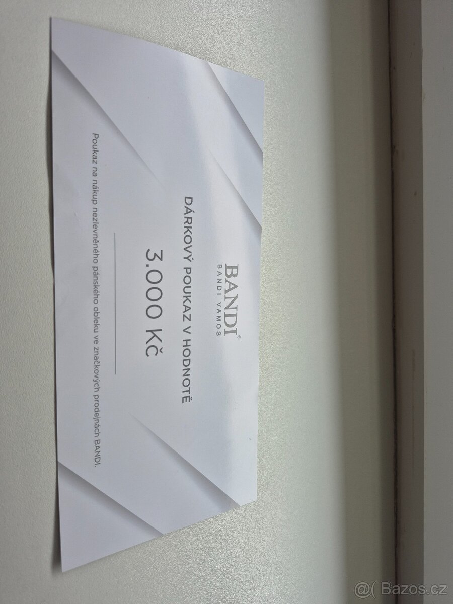 Poukaz Bandi v hodnote 3000 Kč za 1500 Kc