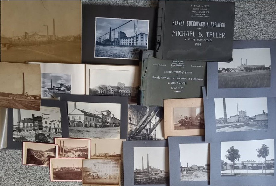 Cukrovar, továrna, staré album, fotografie