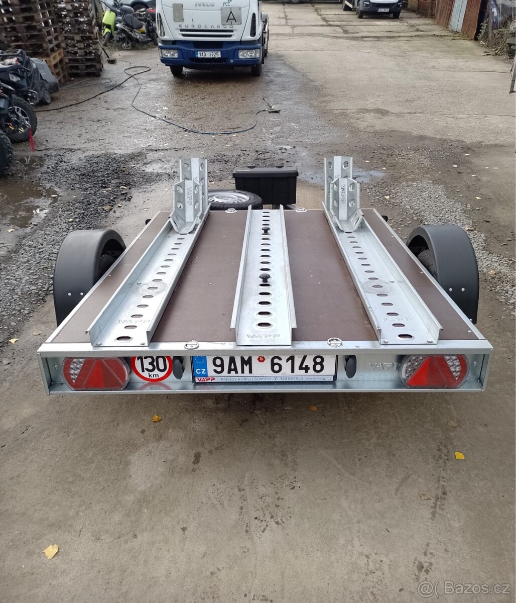 Půjčovna nonstop- přívěsný vozík VAAP na přepravu motorek