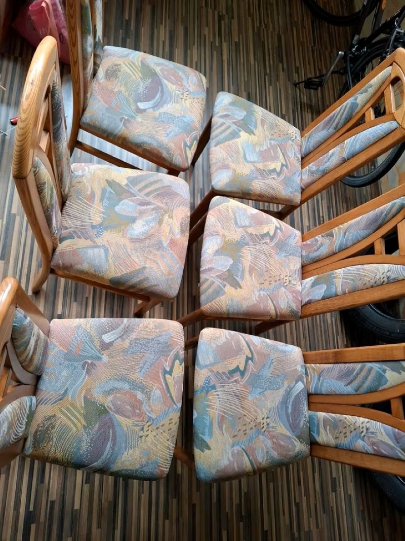 Židle jídelní masivní - 6 ks, pěkný stav