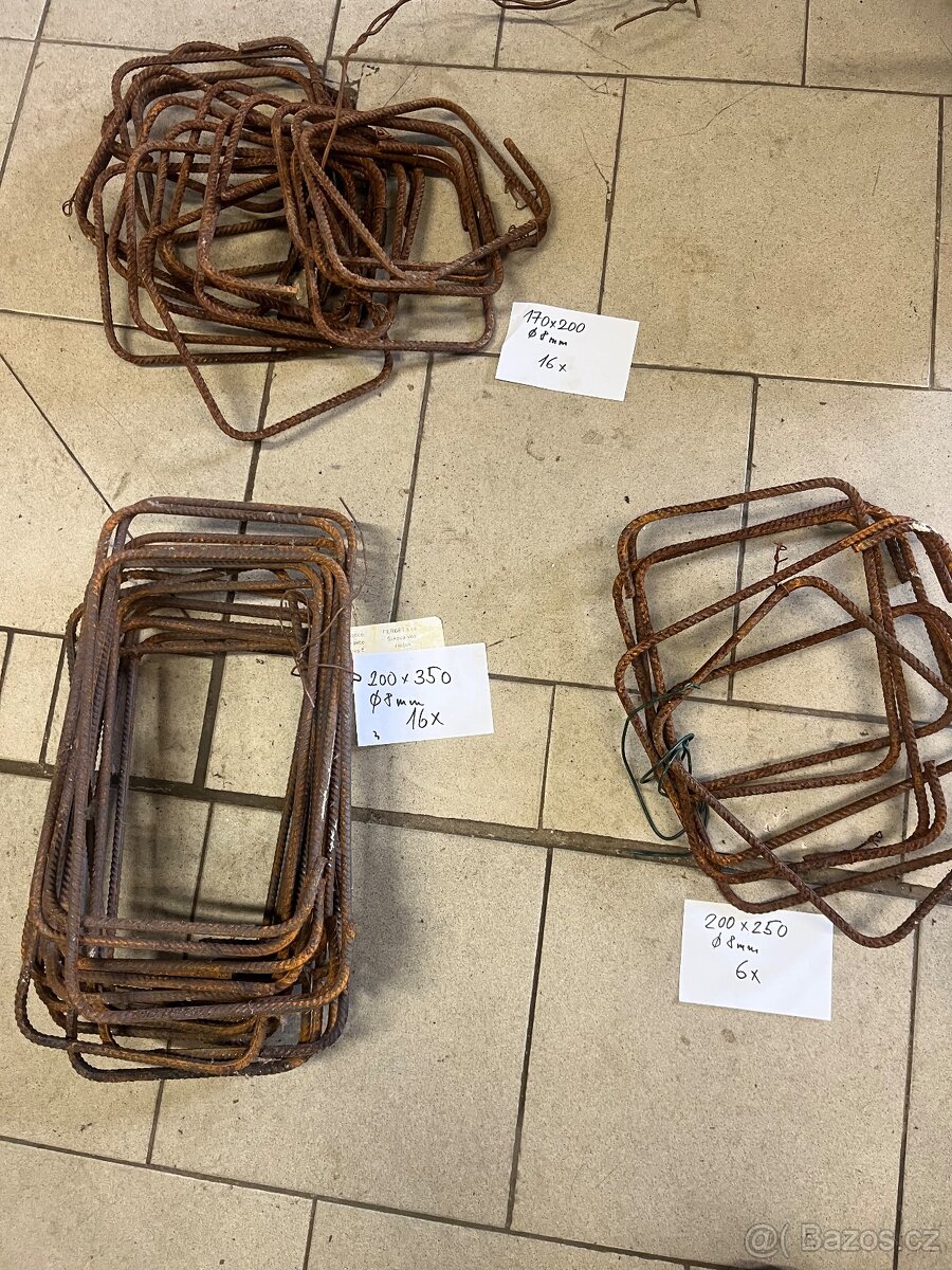 třmínky betonarske strojně ohýbané - více rozměrů