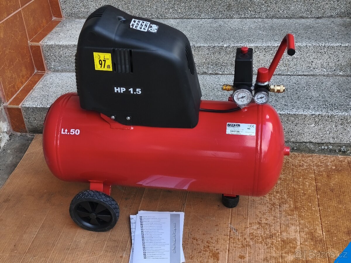 Prodám NEPOUŽITÝ Bezolejový kompresor NUAIR -50 LITRŮ.