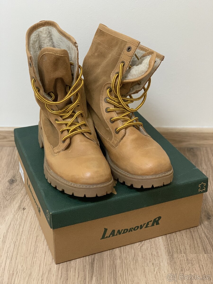 Kožené vyteplené boty